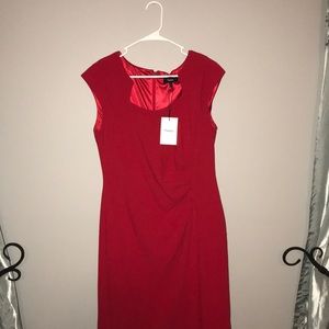 Theory red crepe dress, size 10